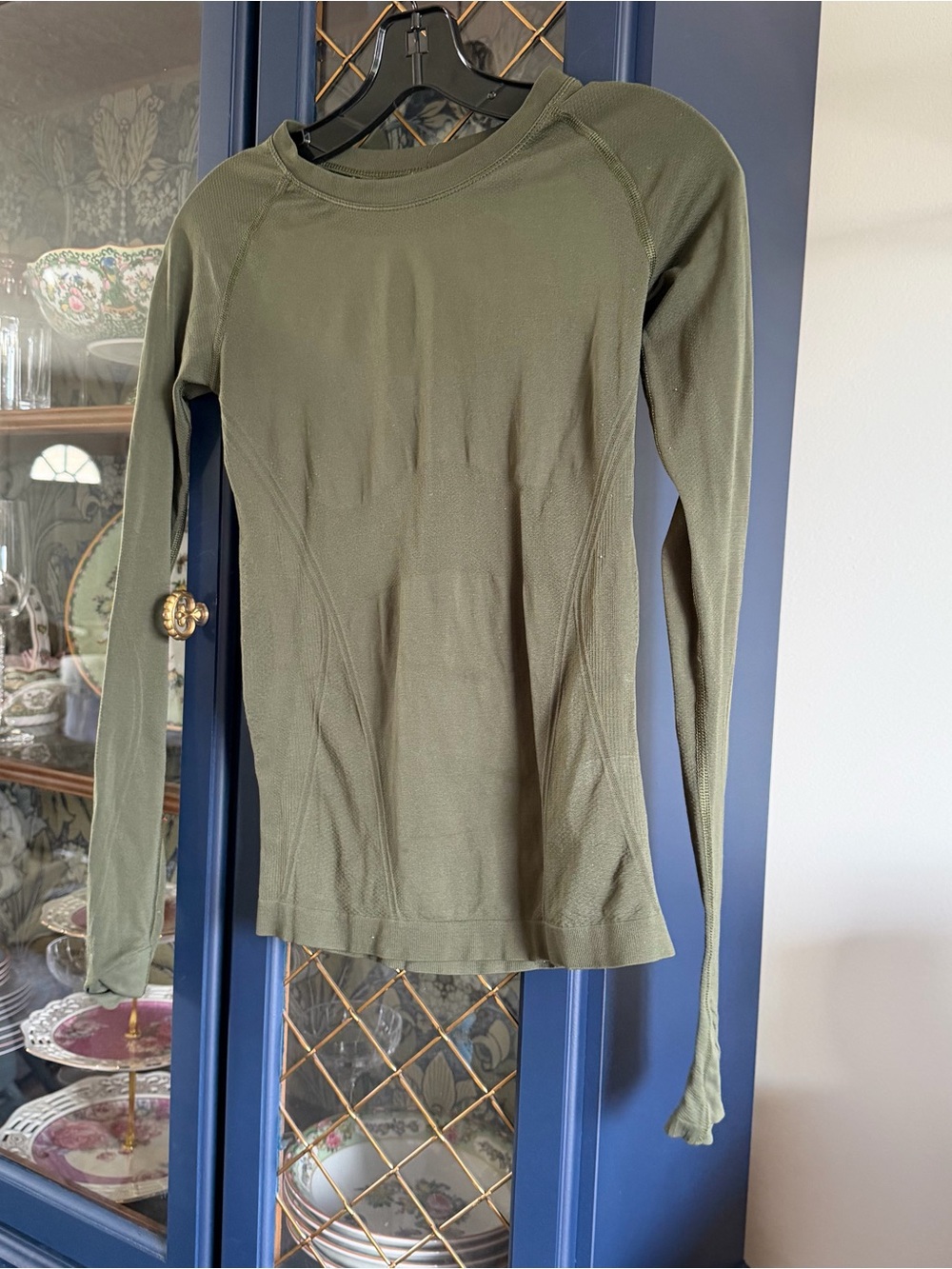 lululemon athletica Olive Green Long-Sleeve Seamless Performance Top